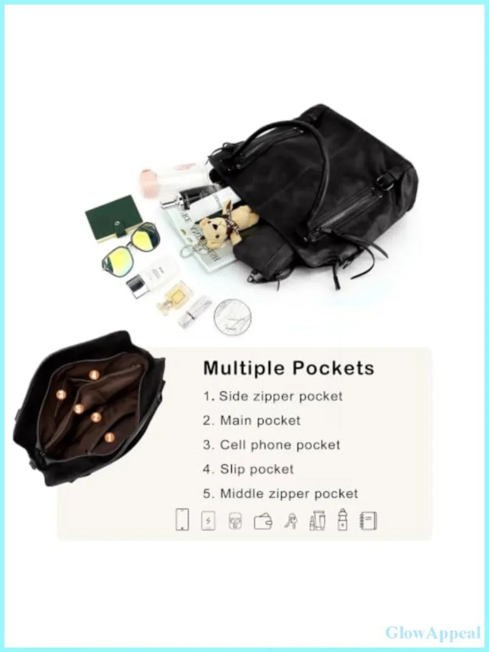 Large PU Leather Hobo Tote for Women Shoulder Bag Work Travel